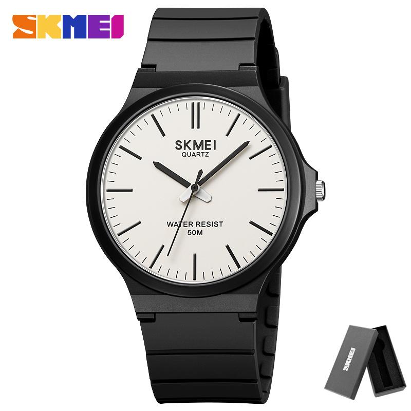 Skmei 2108 Watch For Male Time Clock Reloj Hombre for Fashion Men Quartz Wristwatches Mens New Simple TPU Strap 3Bar Waterproof