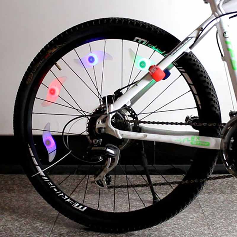 Bicycle Cycling Spoke Wire Tire Tyre Wheel LED Bright Lamp Mountain Bike Light Colorful Funny Wheel