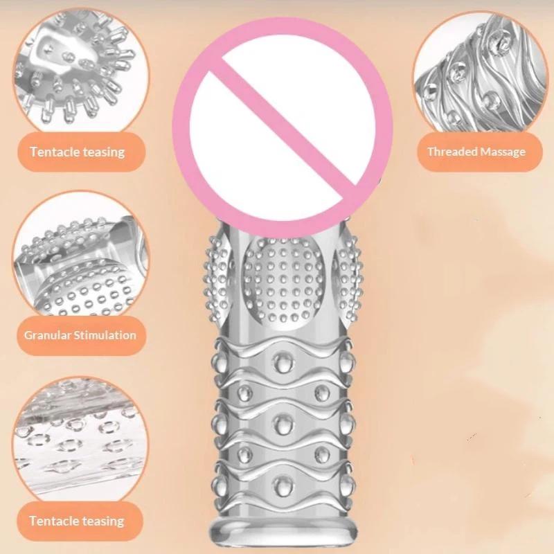G Point Stimulation Finger Sleeves Clitoris Massage Sex Toys For Women Penis Rings Sex Delay Couples Games Delay Reusable Condom