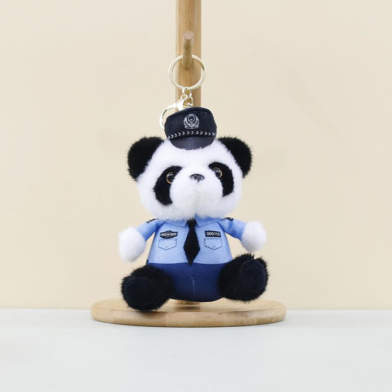 Panda Stuffed Lovely Animal With Short Fur Ideal For Bag Accessories And Fun Playtime