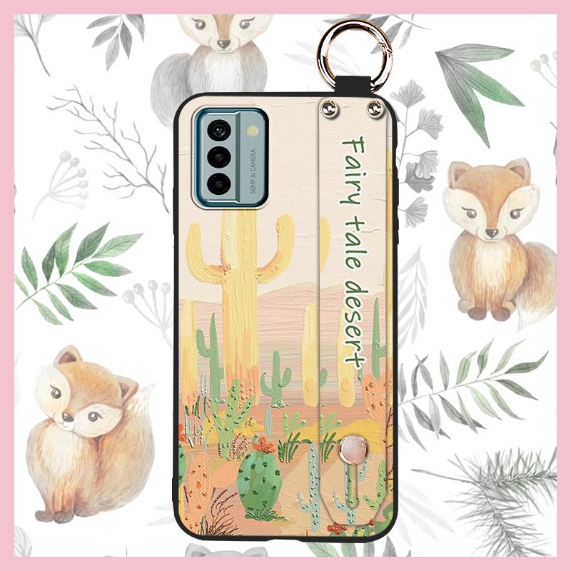 Protective Phone Holder Phone Case For Nokia G22 Silicone Flower Waterproof Wristband Lanyard Ring Dirt-resistant