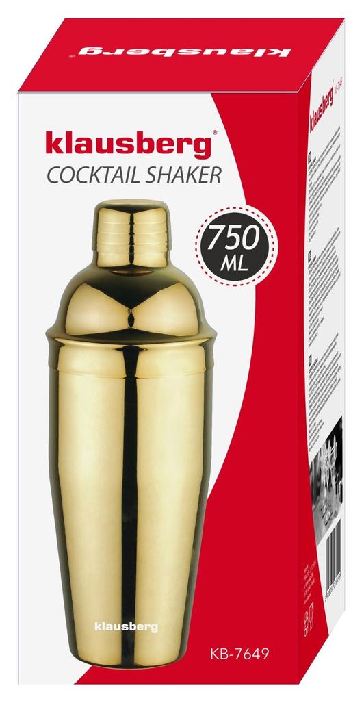 Shaker barmański do drinków koktajli 750ml złoty KLAUSBERG KB-7649