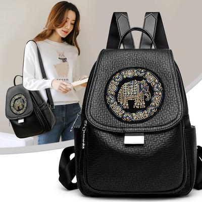 Luxury Women Leather Backpacks for Girls  Casual Daypack Black Vintage Backpack School Bags