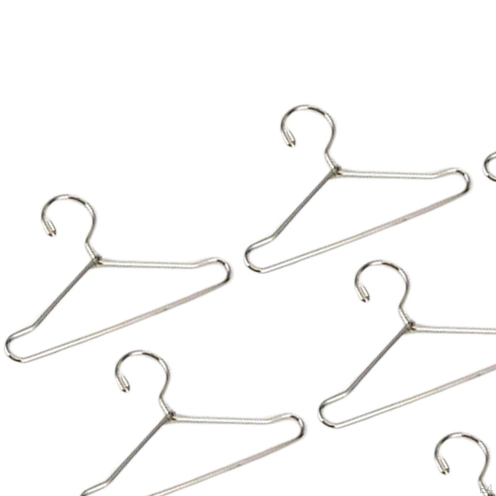 10 Pcs Dress Outfit Holder Dollhouse Furniture Bedroom Decor Doll Clothes Hangers for