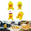 Cartoon Angry Duck Figurine Set, 4 Piece 3D Printed Yellow Duck Figures for Desktop Placement, Display Shelf Accent, and Office Shelf Use, Collectible