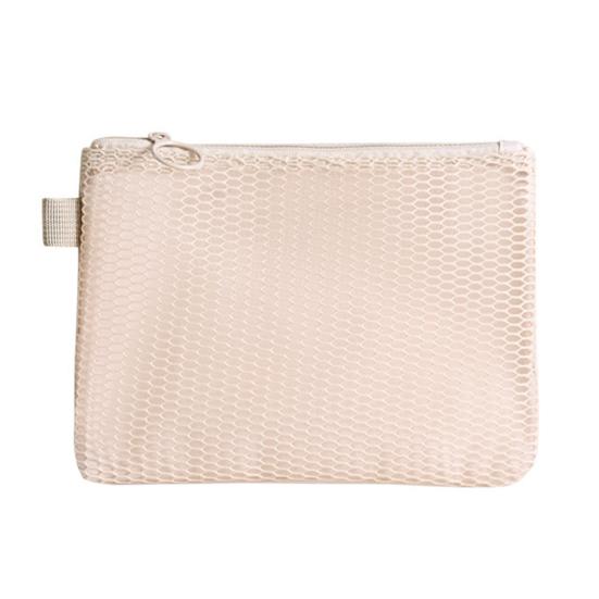 Mesh Storage Bag Zipper with Makeup Bag Lightweight Breathable Double Layer Large M