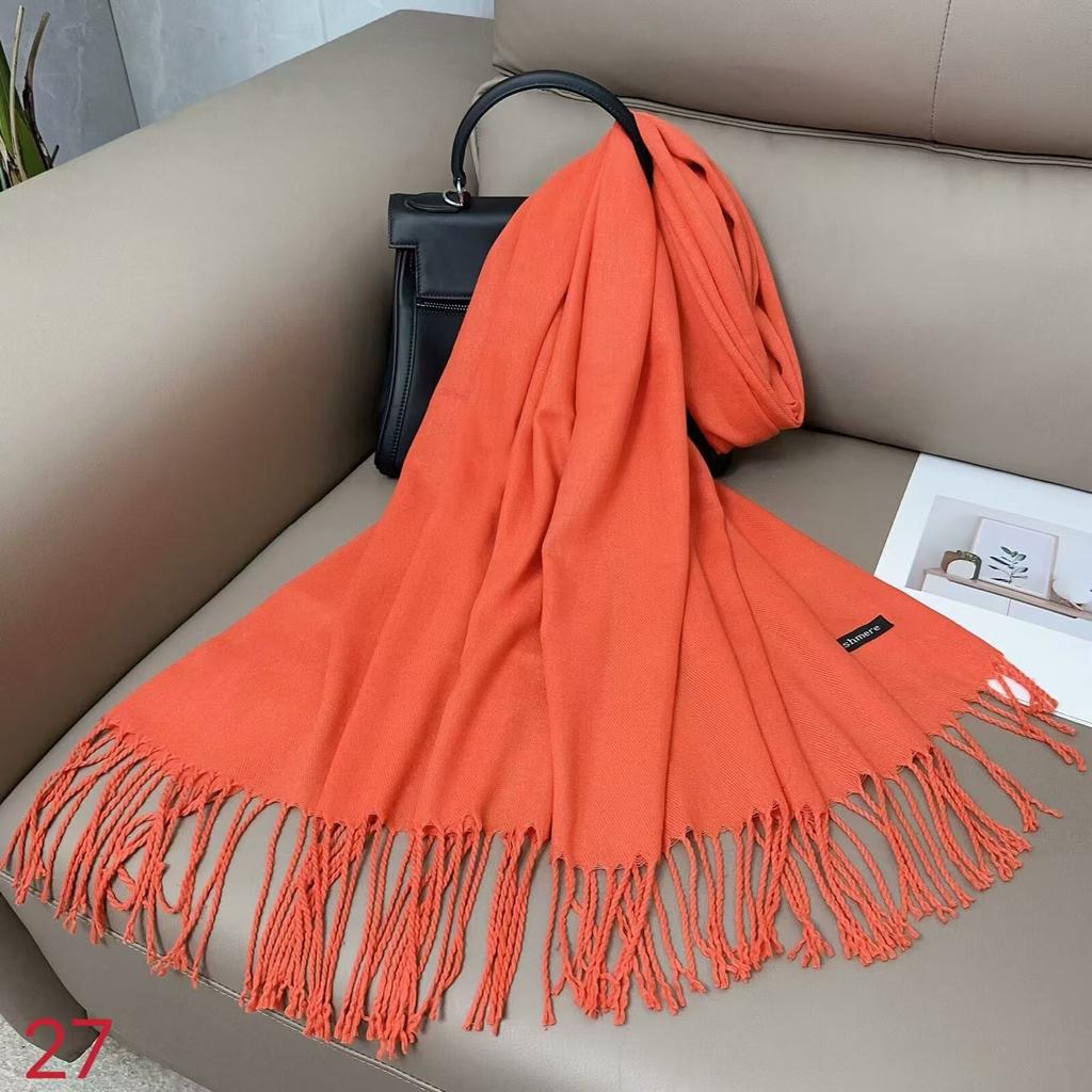 Damen Schal aus einfarbigem Imitationskaschmir, Damen einfarbiger warmer Schal, Stola, Winter Jahresversammlung Geschenk Schal