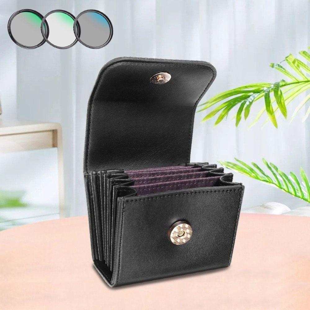 

6 Pockets Camera Lens Filter Bag Shockproof Filter Carrying Case Filter Pouch For Photography коричневый