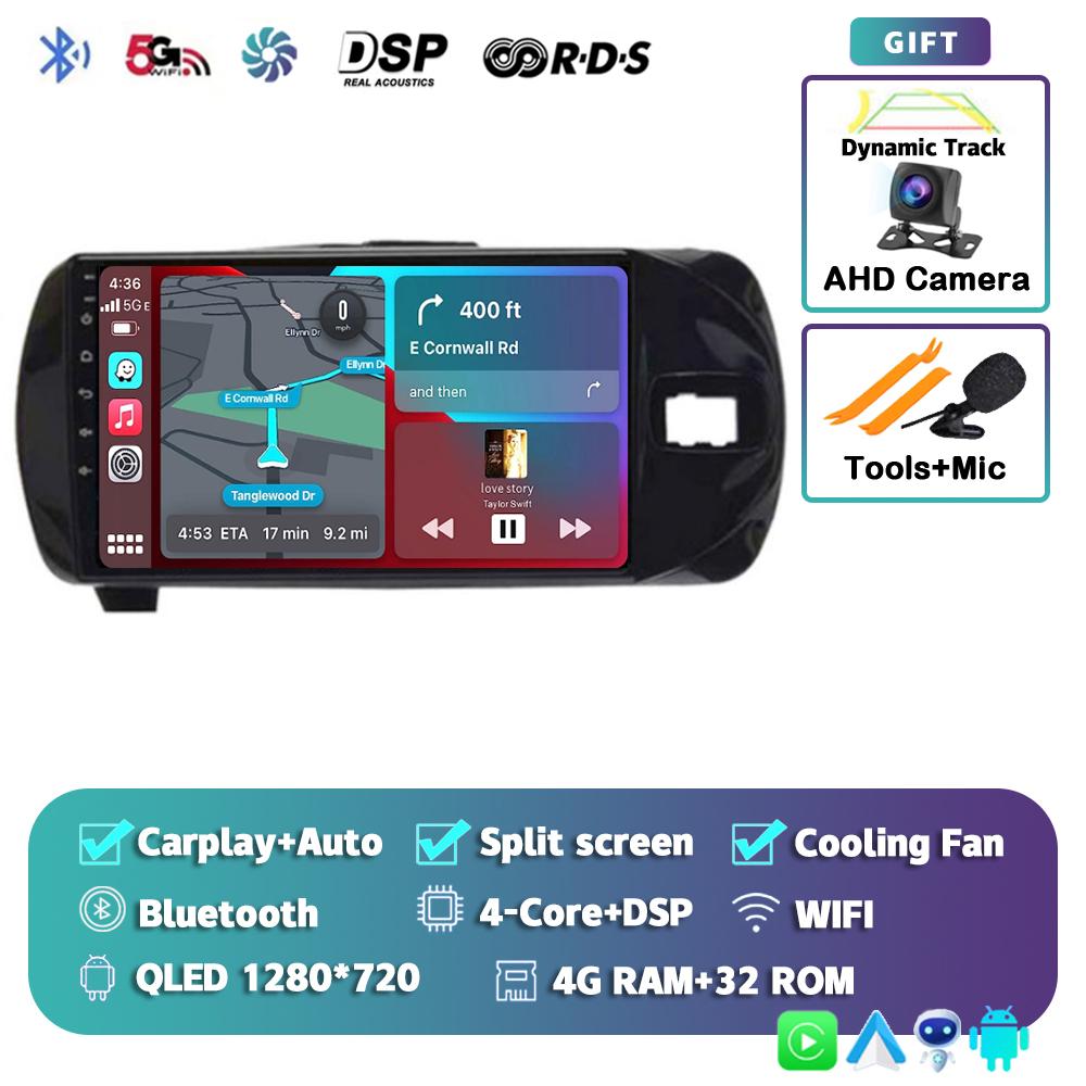 Android 14 Carplay For Toyota Vitz 3 XP130 2014 2015 2016 2017 2018 2019 Car Radio Multimedia Video Player Navigation GPS Stereo