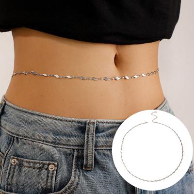 Cinturón de cintura ajustable de longitud extendida con forma geométrica decorativa estilo bohemio