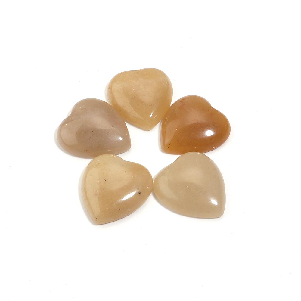 5pcs/lot 10mm 25mm Natural Stone Cabochon Agate Tiger Eye Opal Heart Shape Cabochon Beads For DIY Charms Ring Necklace Accessory