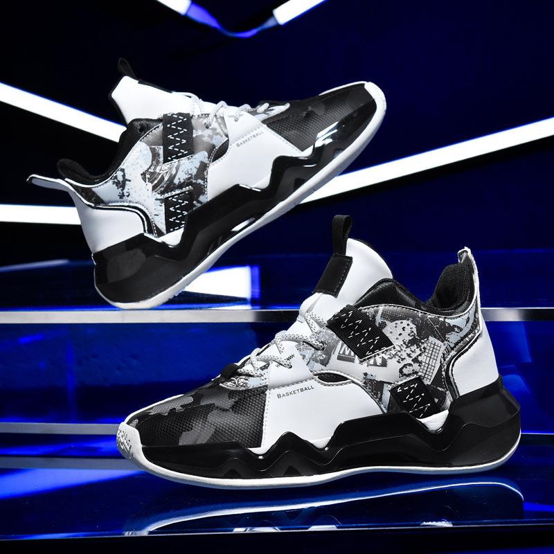 Youth basketball shoes Men's spring and autumn shock absorption and warmth Student actual combat shoes Low-top combat boots Non-slip and wear-resista