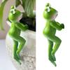 Cute Climbing Frog Figurines Flower Pot Hugger Resin Hanging Frog Sculpture Outdoor Statue For Plant Pot Patio Balcony Ornaments