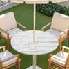 Copritavolo Rotondo da Esterno con Effetto Legno Impermeabile Orlo Elastico Per Patio Giardino Sala da Pranzo