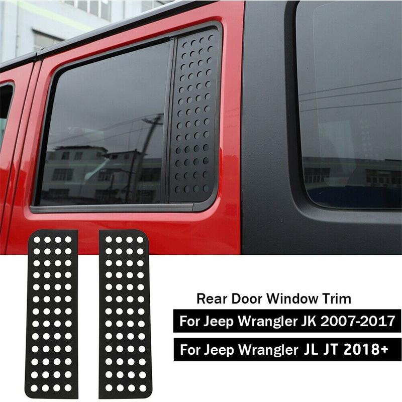 Car Rear Window Glass Panel Decoration Cover Trim for Jeep Wrangler JK JL 2007-    4-Doors Accessories Black