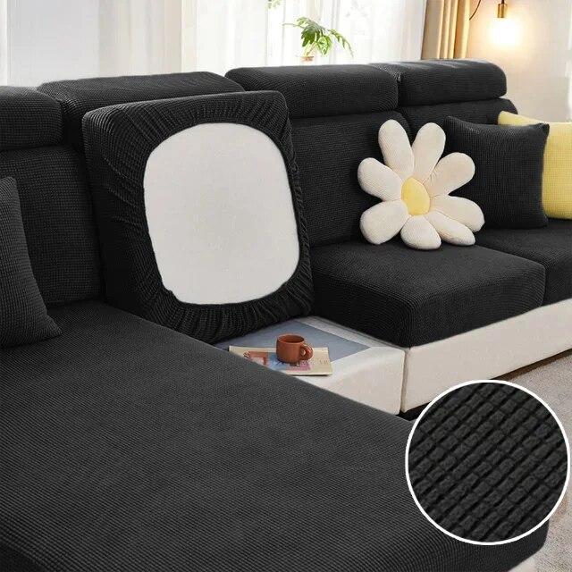 Jacquard Sofa Seat Cover Plain Stretch Couch Cushion Case Folar Fleece Solid Sofa Covers Living Room Sofa Furniture Protector