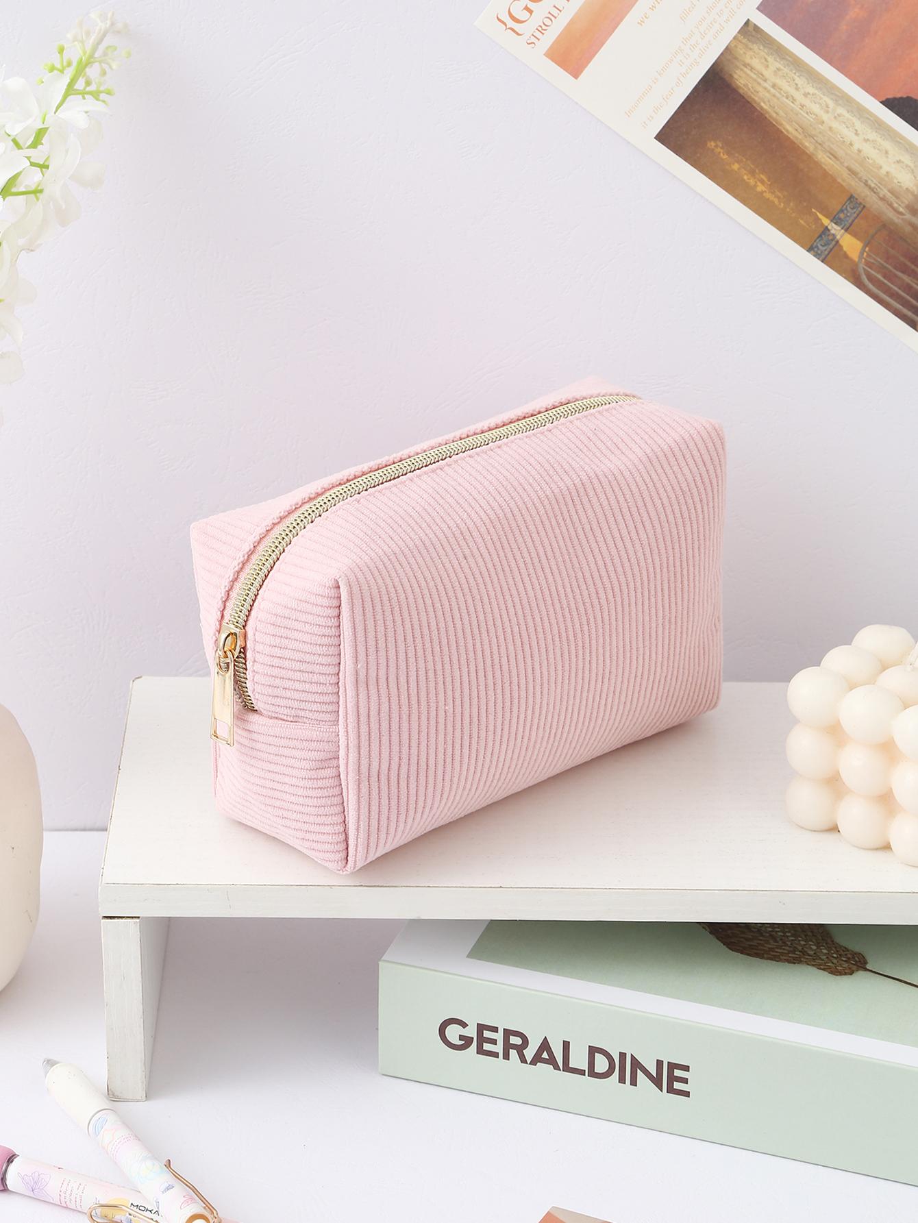 

Vintage vertical striped corduroy pencil case, large capacity stationery storage bag, portable pencil case for students DIY gift