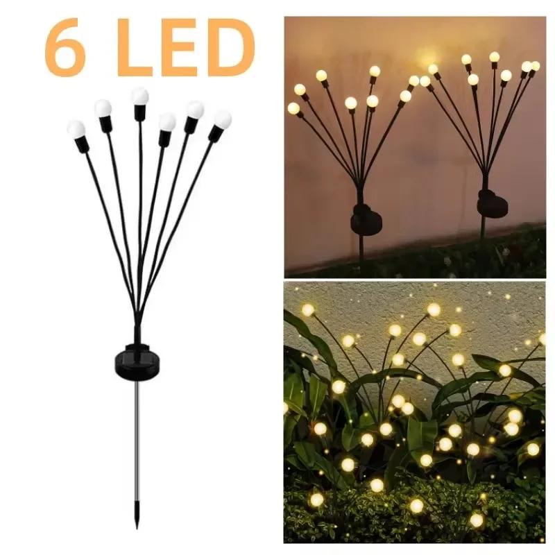 6-10LED Solar Fairy Light Outdoor Lawn Courtyard Garden Decor Firefly Lights Christmas Decoration Solar Powered Lawn Street Lamp