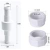 Manguera Giratoria Versátil Limpiafondos D20 y Kit de Tuerca de Manguera D15 Reemplazo Para Zodiac Polaris 280 180 380 3900 Limpiafondos (Paquete de 9)