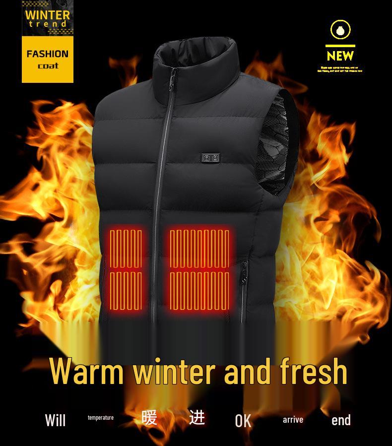 Smart Heated Vest: 9-Zone, USB-Charge, Unisex Winter Jacket with Dual-Switch Temperature Control