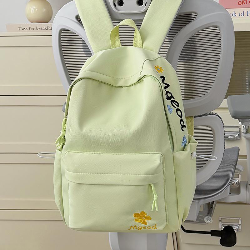 Schoolbag Korean version ins niche casual schoolbag junior high school college student campus versatile embroidered backpack lightweight travel
