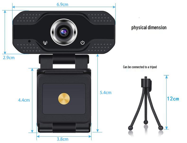 1080P HD Network Camera for Video Conference, Online Class, Live Broadcast with Privacy Cover & Stand, Driver-Free.