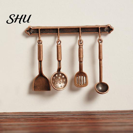5Pcs Kitchen Dollhouse Miniature Spoon Shovel Cookware Tools DIY Accessories Kit