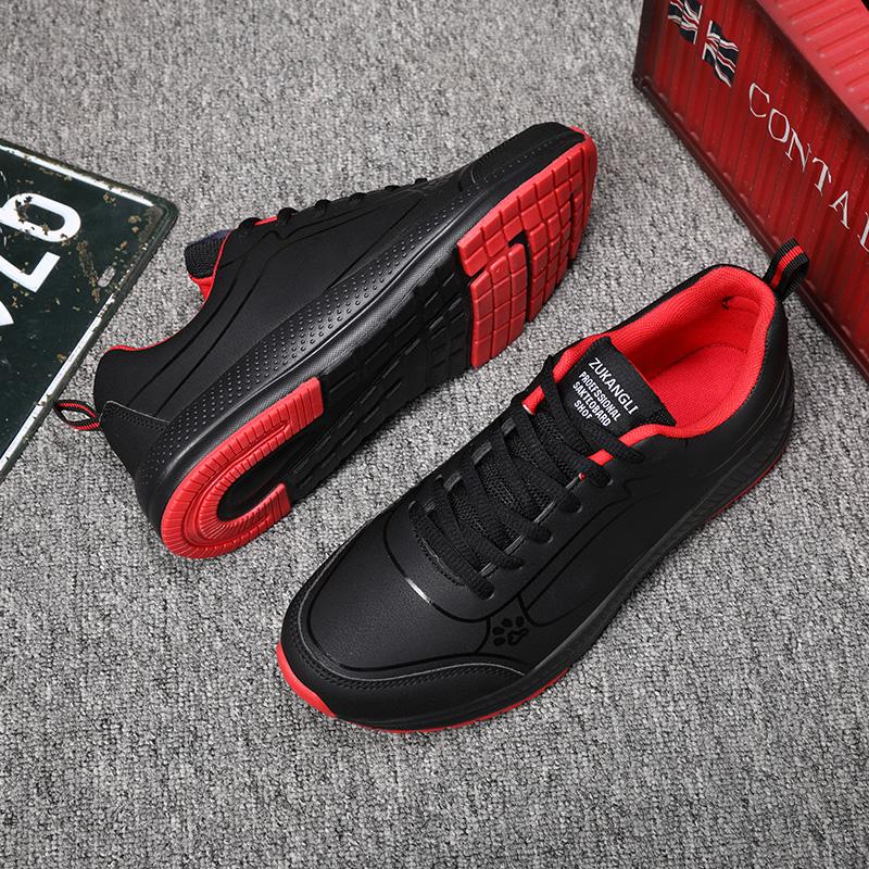 Fashion Running Shoes Waterproof Artificial Leather Sneakers Outdoor Sport Shoes Men Lightweight Walking Casual Sneakers for Men Black45