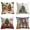 Popular Christmas Pillowcases for Holidays Santa Claus Linen Home Decoration Pillowcases