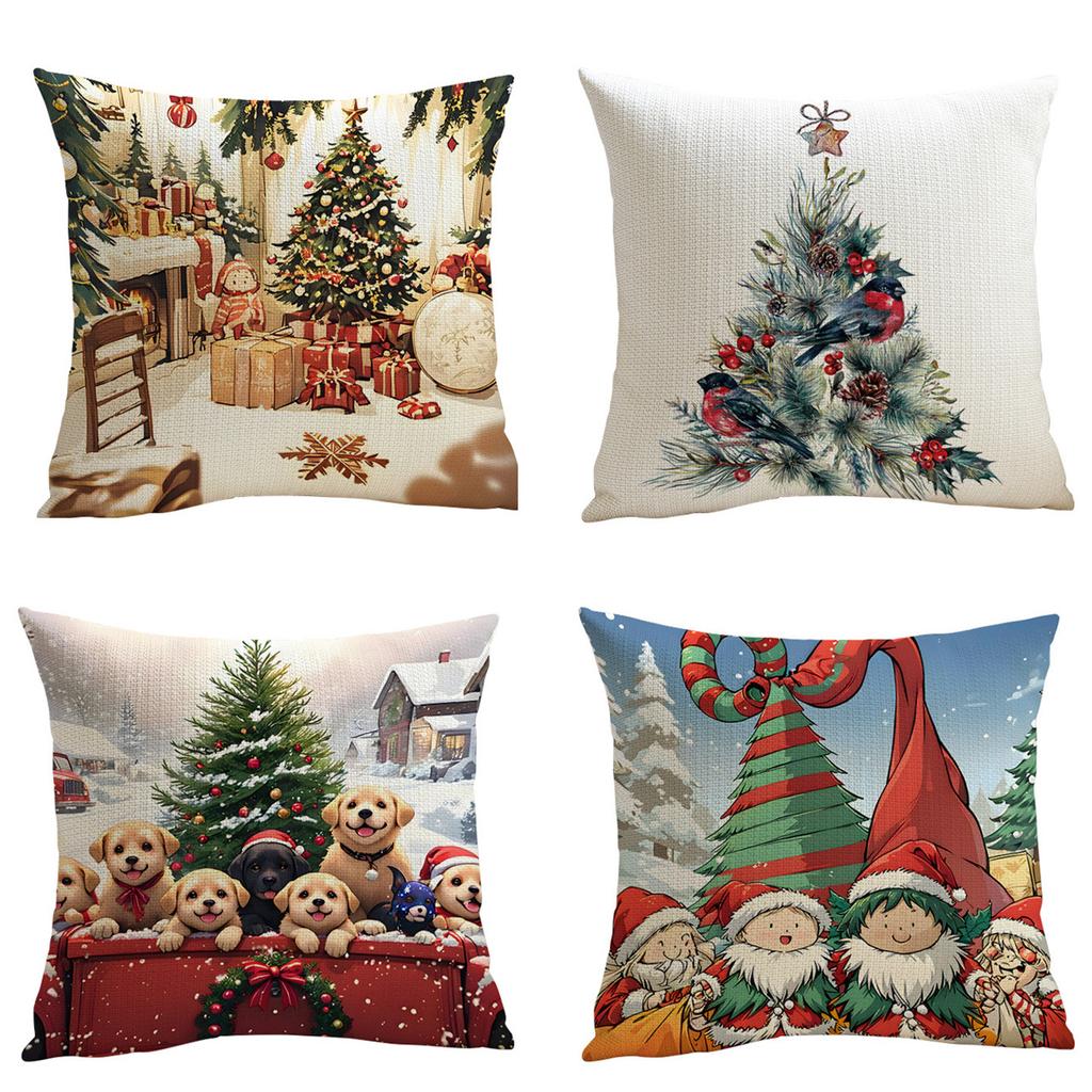 Popular Christmas Pillowcases for Holidays Santa Claus Linen Home Decoration Pillowcases