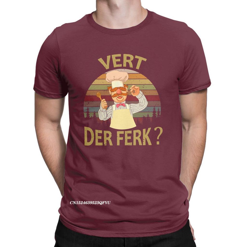 Men T-Shirts Vert Der Ferk Cook Swedish Chef Casual T Shirts Graphic Cooking Culinary T Shirts EMO Clothes Printed