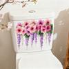 Plum Blossom Hanging Basket with Vine Wall & Glass Sticker Self-Adhesive Waterproof for Bathroom Toilet Removable Home Decor