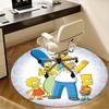 Simpsons Family,Donut Background Chair mat Round Rug Office carpet, Machine Washable, Non slip, Suitable for Living Rooms, Bedrooms
