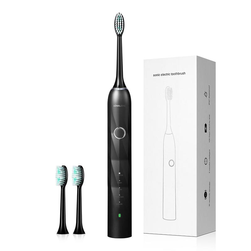 Black Cost -effective Oral Healthy Product High-quality 5 Modes Ultrasonic Electric Toothbrush Piano Process Design for Couple