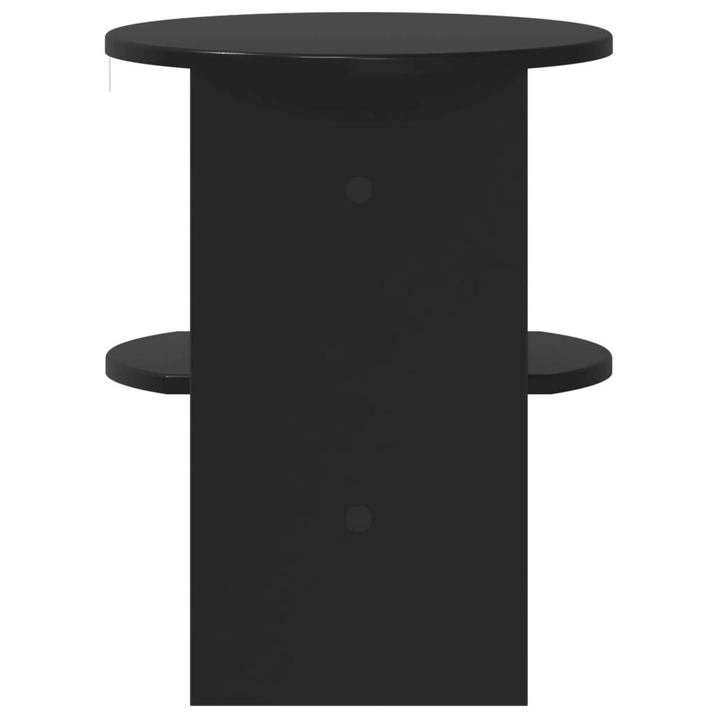 Side Cabinet Black Ø40 X 50 Cm Engineered Wood
