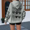 Shit shoveling officer cute pet theme stick figure love dog paw hooded sweater oversize couple shoulder coat
