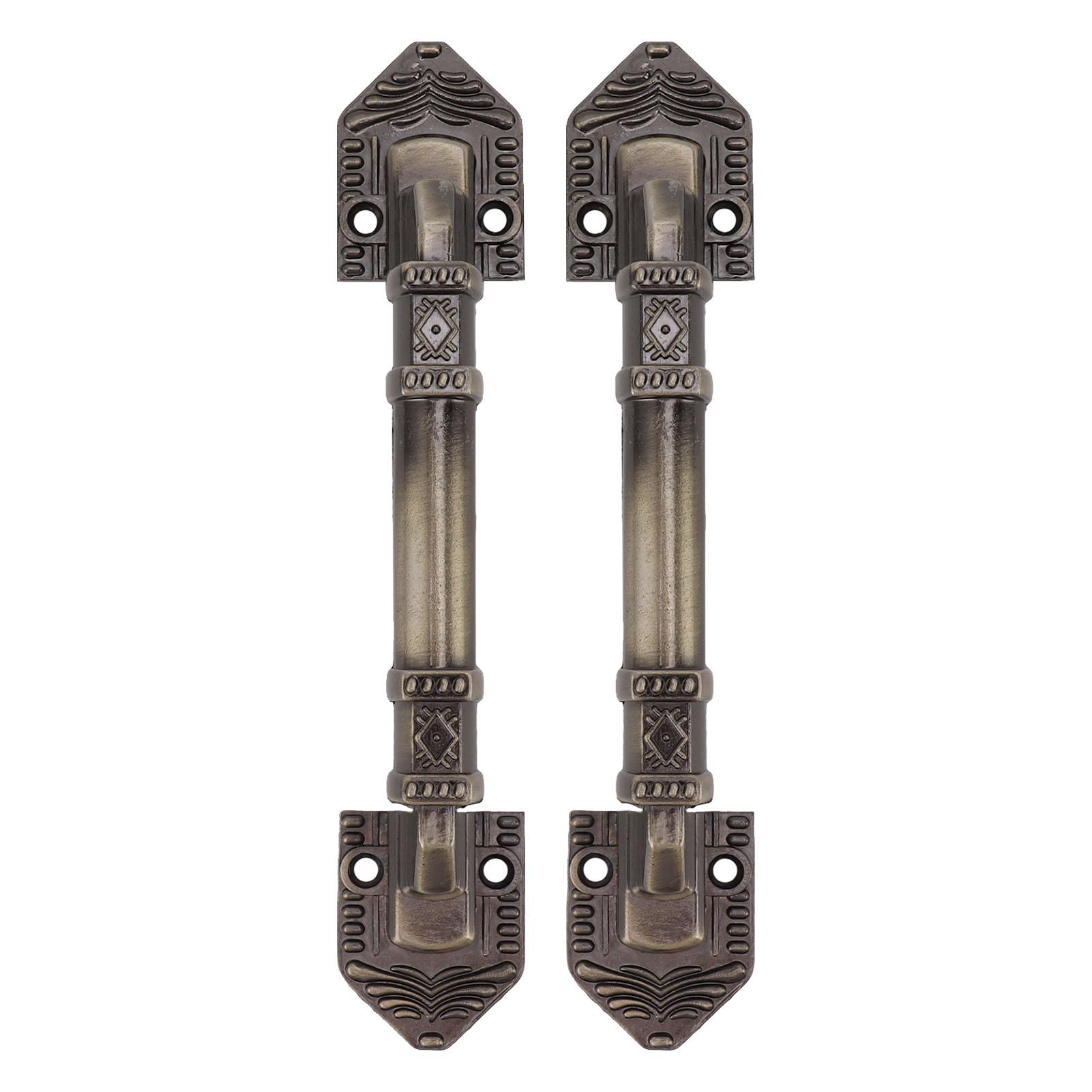 

2Pcs Antique Barn Door Handles Bronze Color Easy Mounting Vintage Drawer Handle with Screws for Interior Drawer Garage