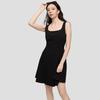 GAP Elegant Stretch Square Neck Sleeveless Little Black Dress Women dresses 859850