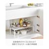 Yamazaki Jitsugyo 3865 Extendable Storage Shelf White Approx. W36.5-60 x D23 x H18cm Tower Under Sink Storage Kitchen Rack