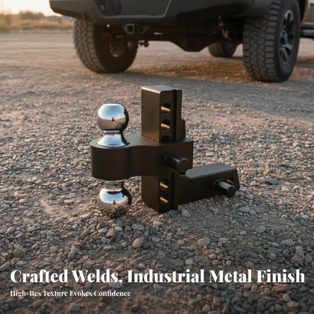 Adjustable Trailer Arm Hitch Assembly | Solid Aluminum Alloy Construction, Rigid Twin Knob