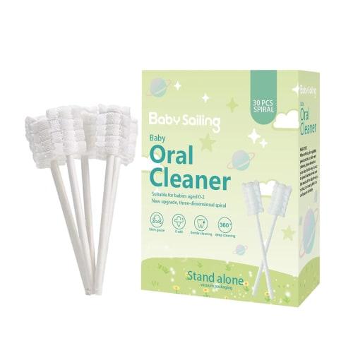 Evnbhgyu 30-Piece Newborn Tongue Cleaner, Upgraded Disposable Oral Cleaner with Paper Handle, Soft Gauze Toothbrush for Newborns, Suitable for Babies