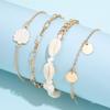 4PC Summer Fashion JHand-knitted Ladies Beach Crushed Stone Chain Boho Shell Charm Ankle For Women Bracelet On The Leg Jewelry