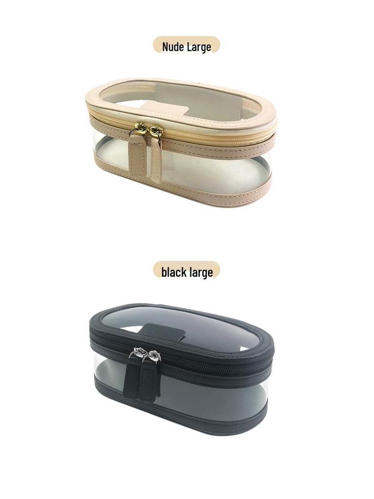 Double-Layer Makeup Bag: Mother-Child Transparent Travel Wash Bag with Wet/Dry Separation