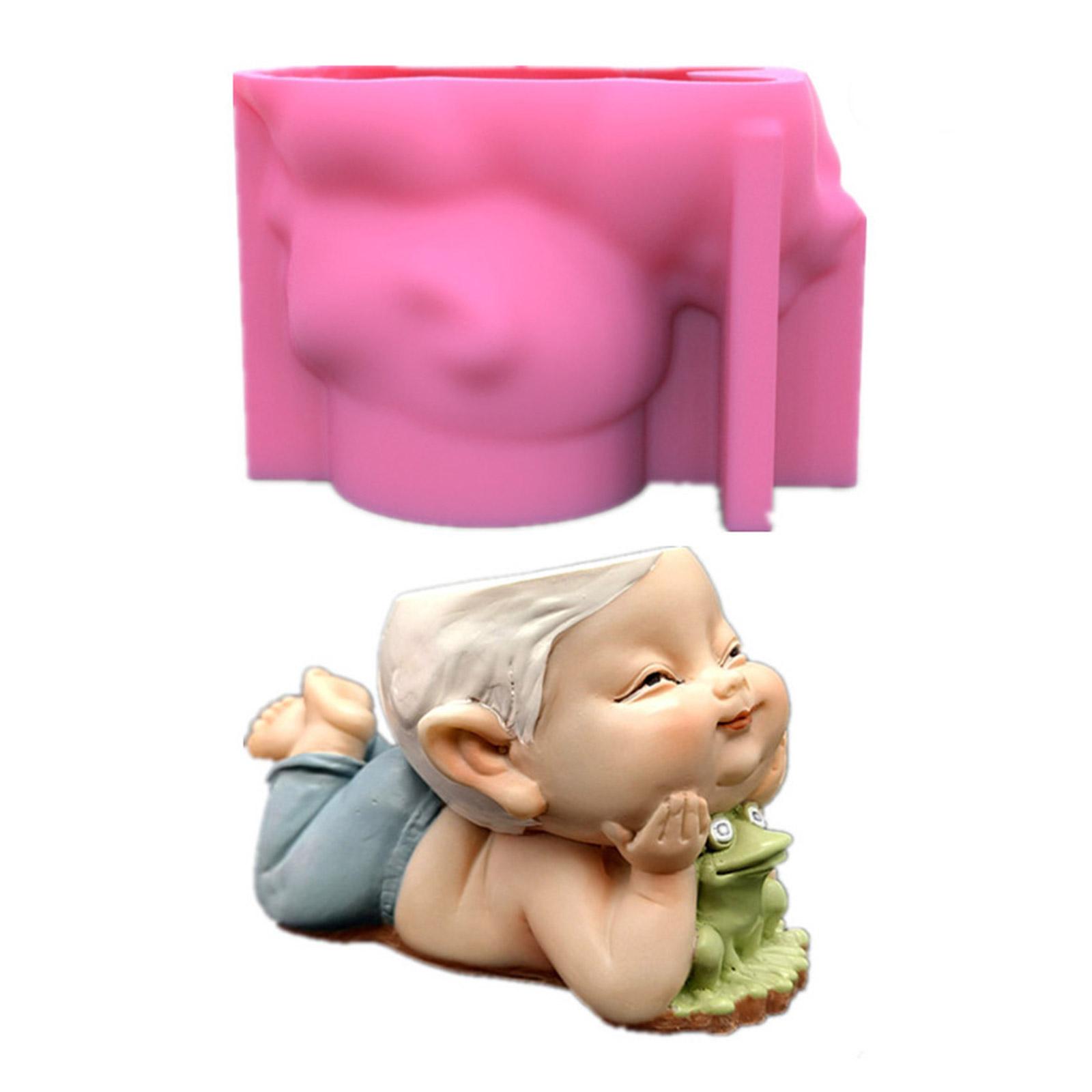 

для цветочного горшка Frog Boy из эпоксидной смолы, держатель для суккулентного растения, силиконовая форма для бетона, держатель для ручек своими руками