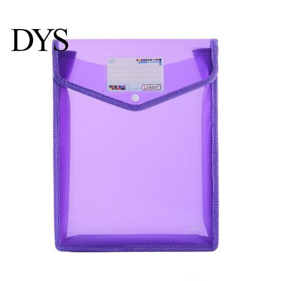 Office File Organizer Transparent Folder, with Snap Closure, Waterproof A4 A5 Document Bag, Closure Case Large Capacity Colorful PP Envelope