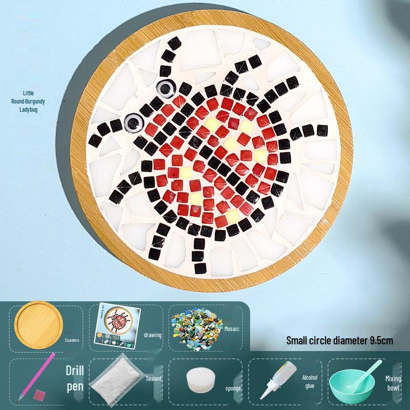 DIY Large Mosaic Coaster Kit: Creative Glass Sticker Pack for Adults & Kids