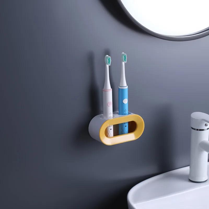 

Тримач для електричної зубної щітки Подвійний отвір Самоклеюча підставка Стелаж Настінний тримач Зберігання Економія місця Аксесуари для ванної кімнати жовтий