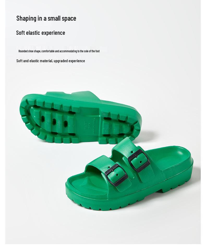 Women's Summer EVA Thick-Soled Slippers - Durable, Lightweight, "Step-on-Cloud" Comfort for Home and Bathroom.