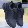 Men's Black Waterproof Leather Casual Sports Shoes - Autumn/Winter, Non-Slip, Wear-Resistant, Perfect for Running… More