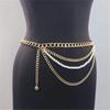 European and American Jewelry Waist Chain for Women Fashion Simple Multi-layer Pearl Chains with Skirt Decoration